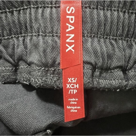 Spanx Pants Womens XS Washed Black Stretch Twill Cargo Jogger 2039R Zip Cuff - Picture 5 of 11